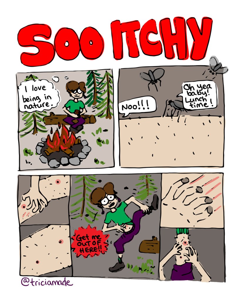 comic about a person being bitten by mosquitoes